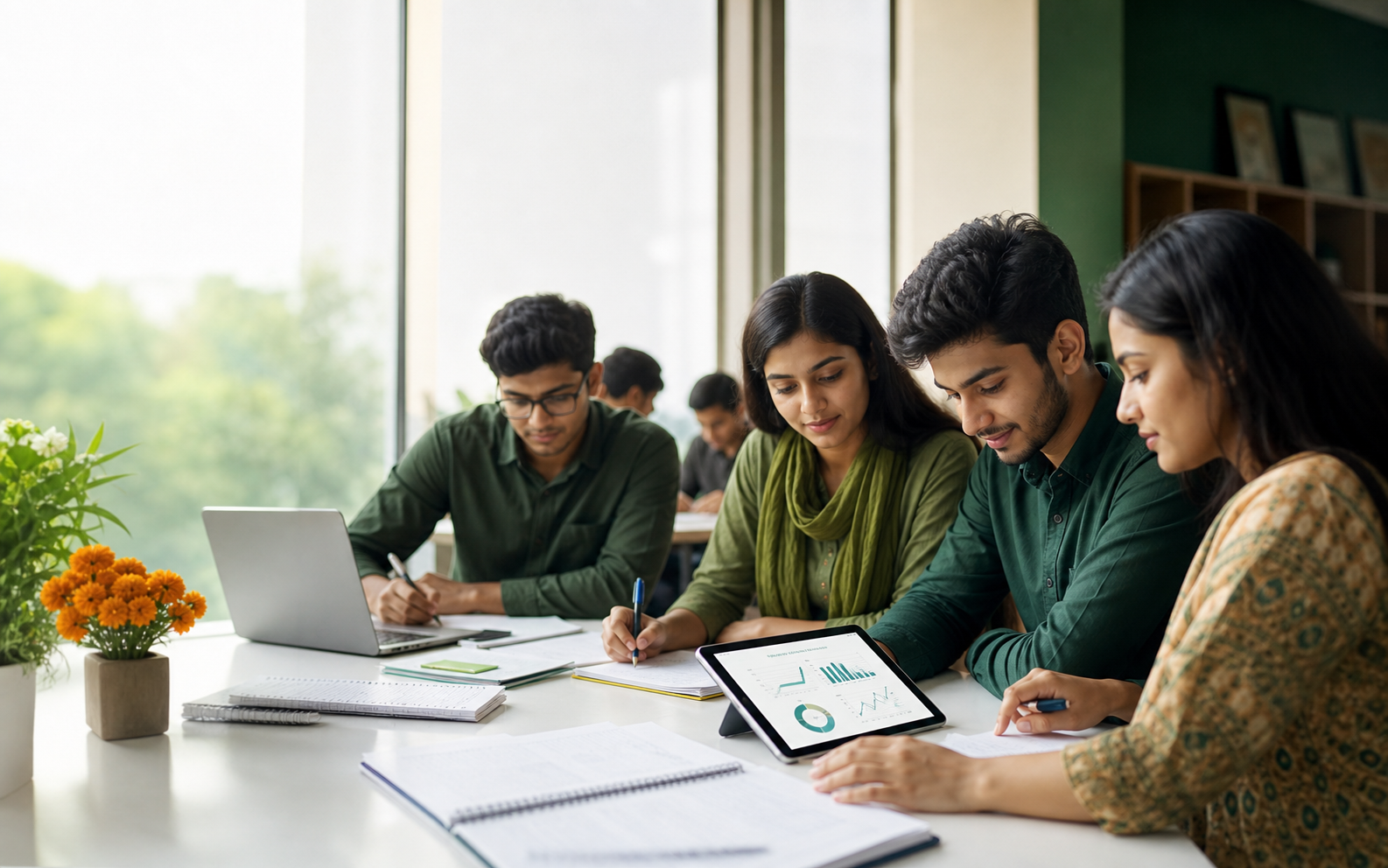 Students preparing together